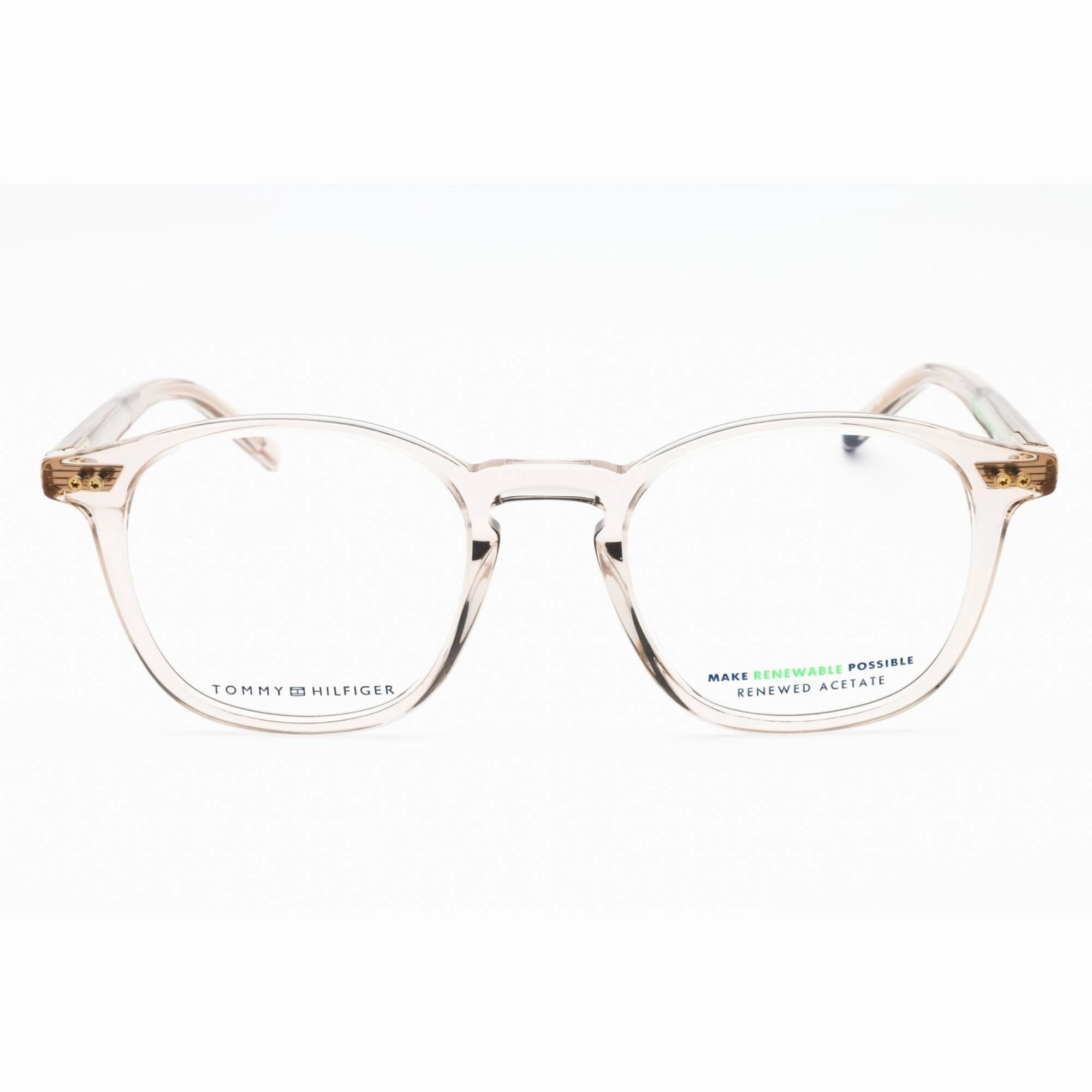 Tommy Hilfiger Men's Eyeglasses - Nude Plastic Round Full Rim Frame | TH 1941 0FWM 00