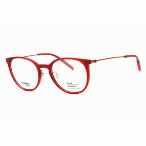 Tommy Hilfiger Men's Eyeglasses - Red Plastic Cat Eye Full Rim Frame | TJ 0051 0C9A 00