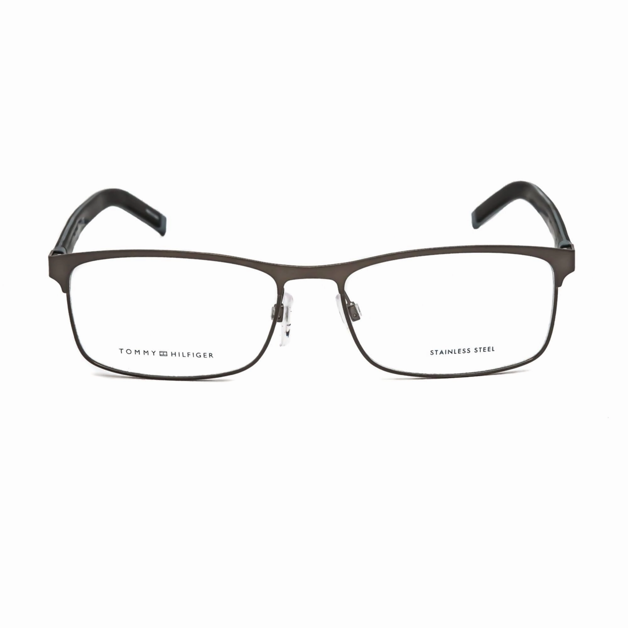 Tommy Hilfiger Men's Eyeglasses - Ruthenium Black Rectangular Frame | TH 1740 0V81 00