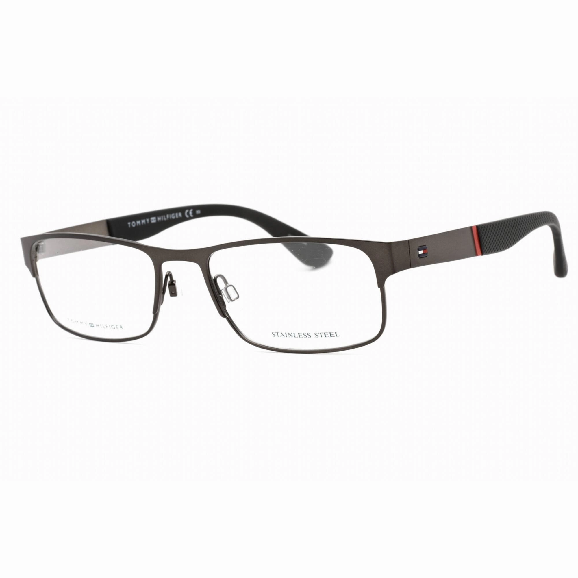 Tommy Hilfiger Men's Eyeglasses - Semi Matte Dark Ruthenium Frame | Th 1523 0R80 00