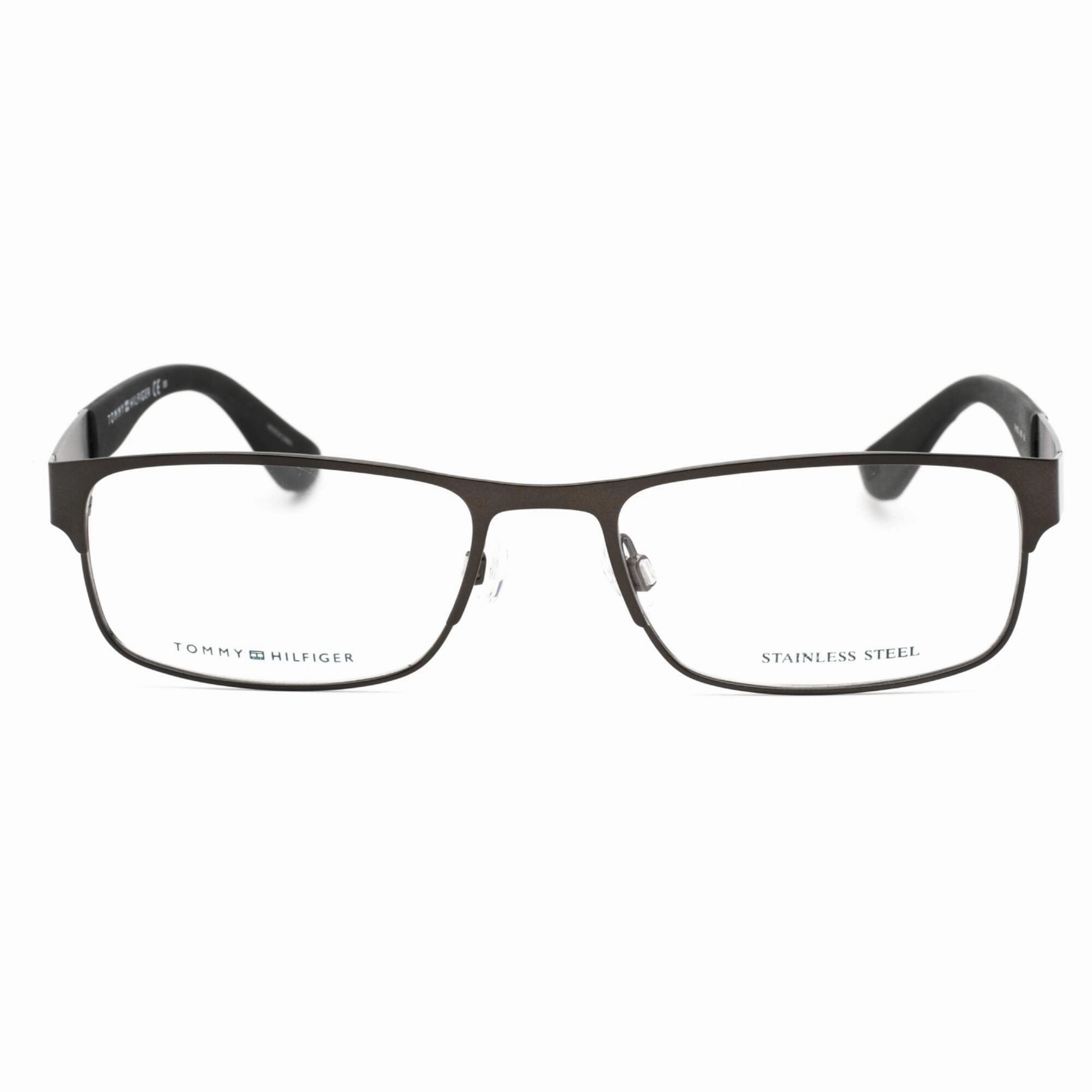 Tommy Hilfiger Men's Eyeglasses - Semi Matte Dark Ruthenium Frame | Th 1523 0R80 00