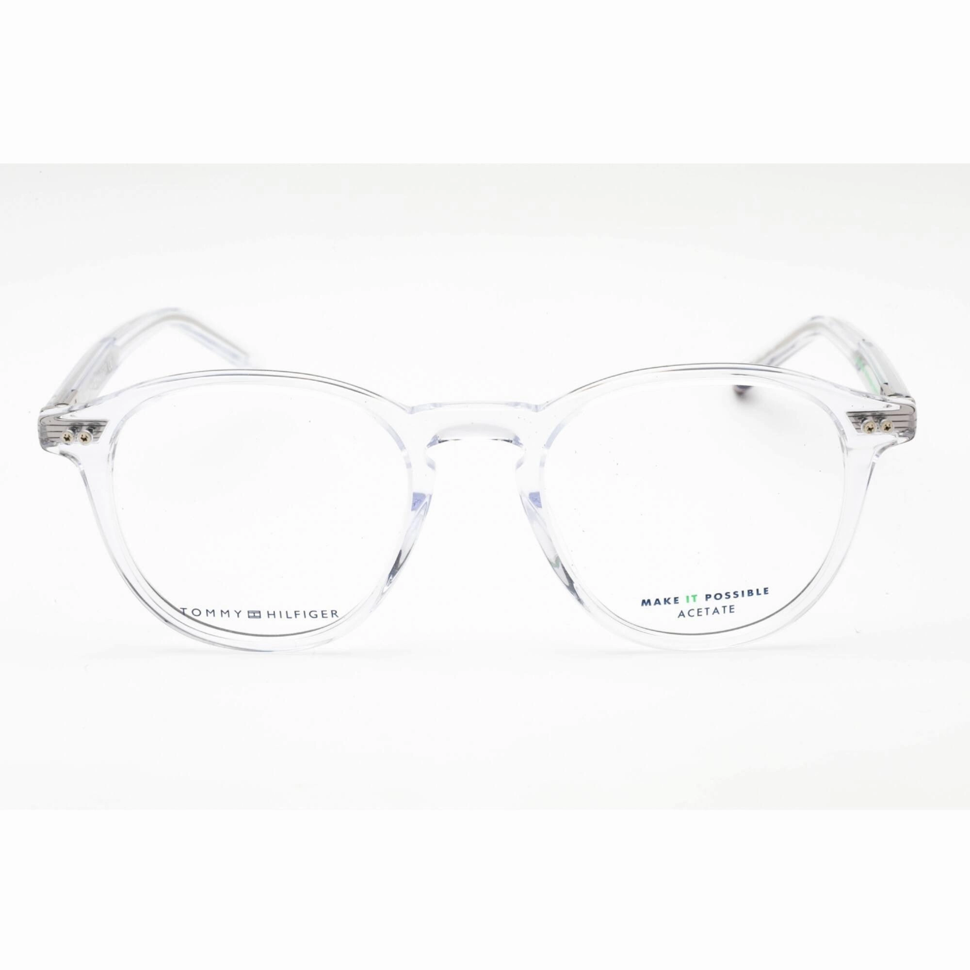 Tommy Hilfiger Unisex Eyeglasses - Full Rim Crystal Plastic Round | TH 1893 0900 00