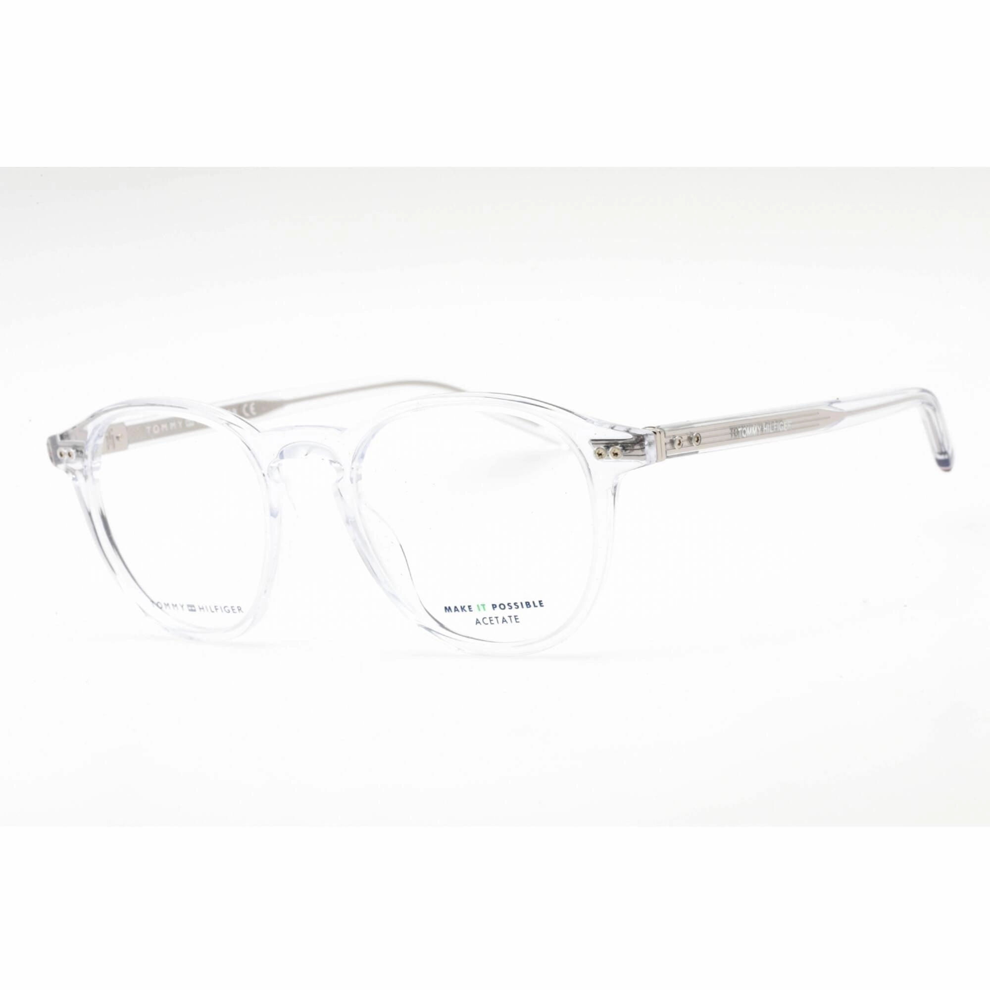 Tommy Hilfiger Unisex Eyeglasses - Full Rim Crystal Plastic Round | TH 1893 0900 00