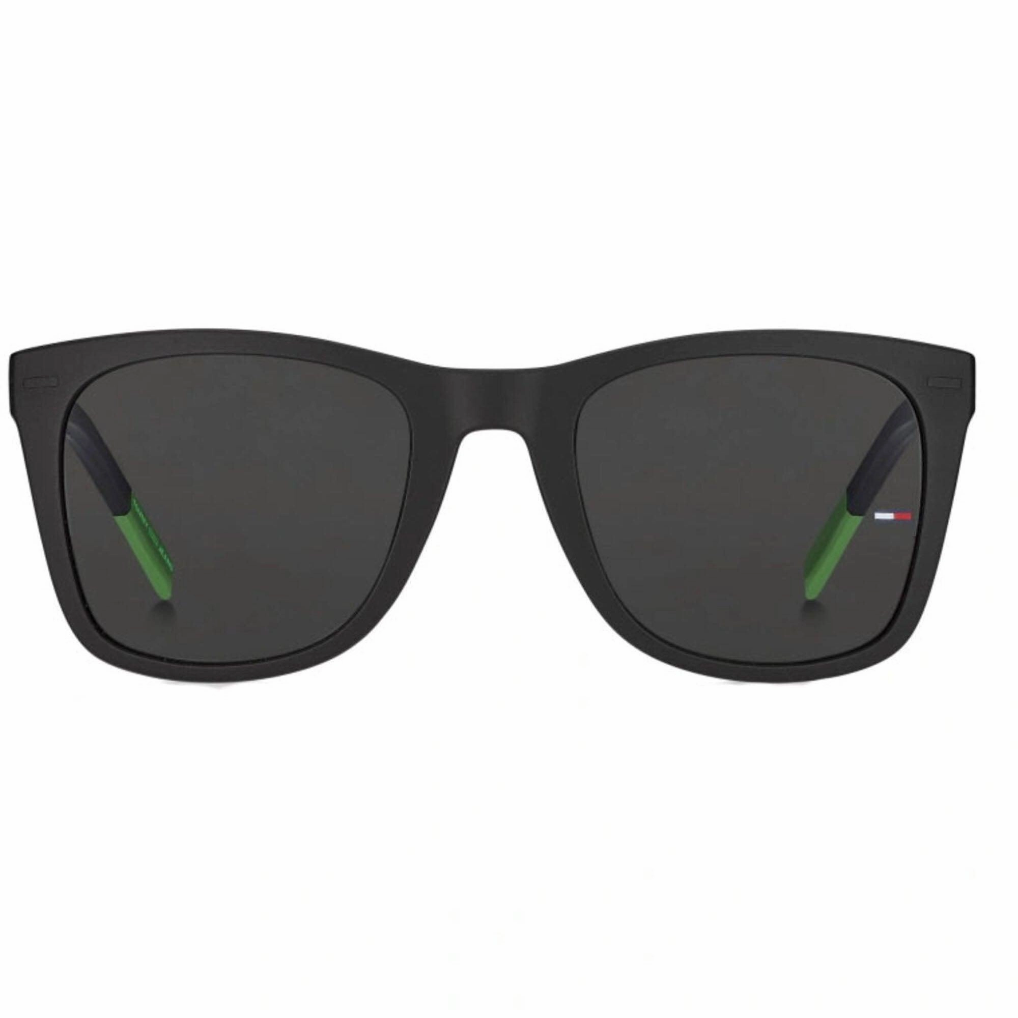 Tommy Hilfiger Unisex Sunglasses - Black/Green Plastic Square Frame | TJ 0040/S 07ZJ