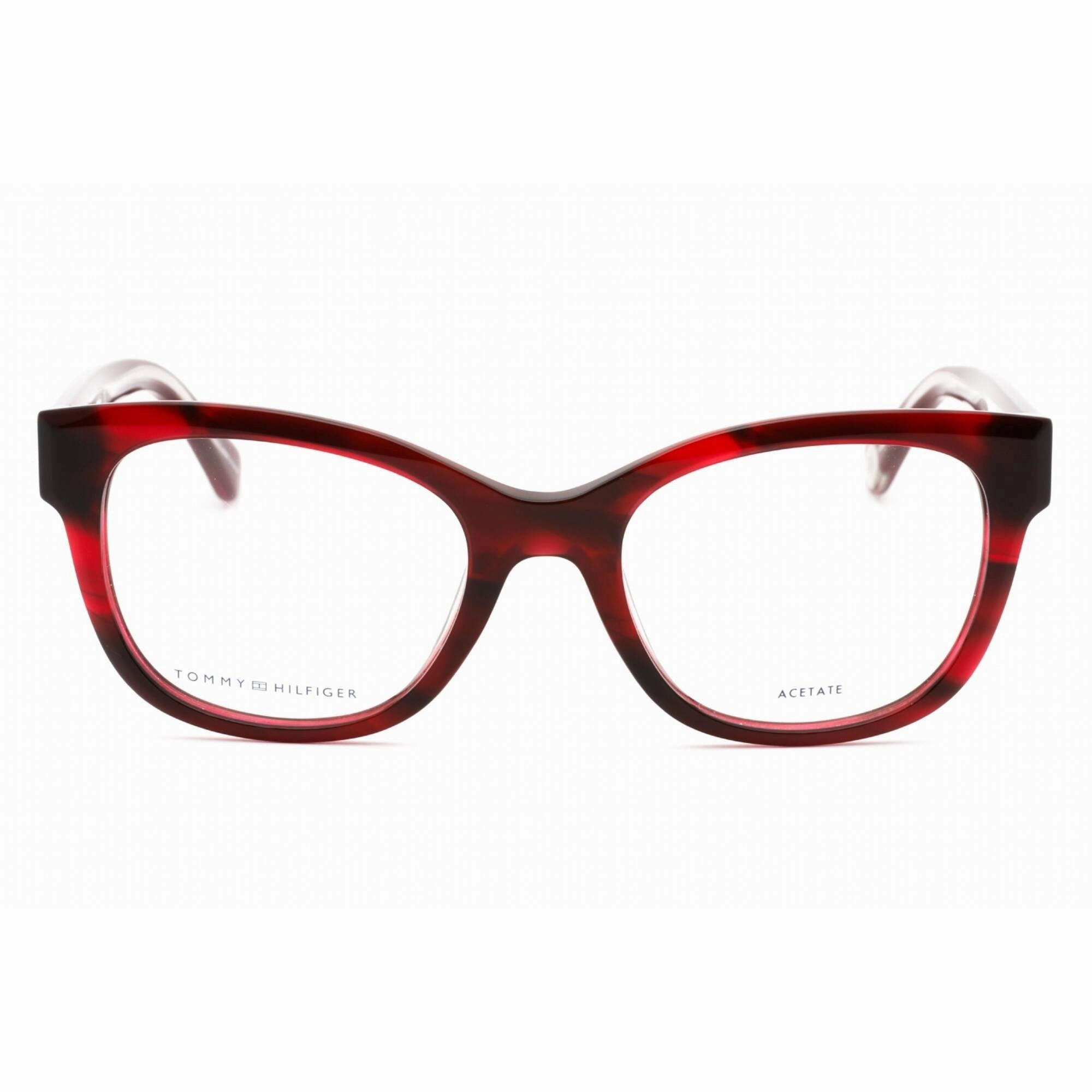 Tommy Hilfiger Women's Eyeglasses - Red Horn Cat Eye Plastic Frame | TH 1864 0573 00