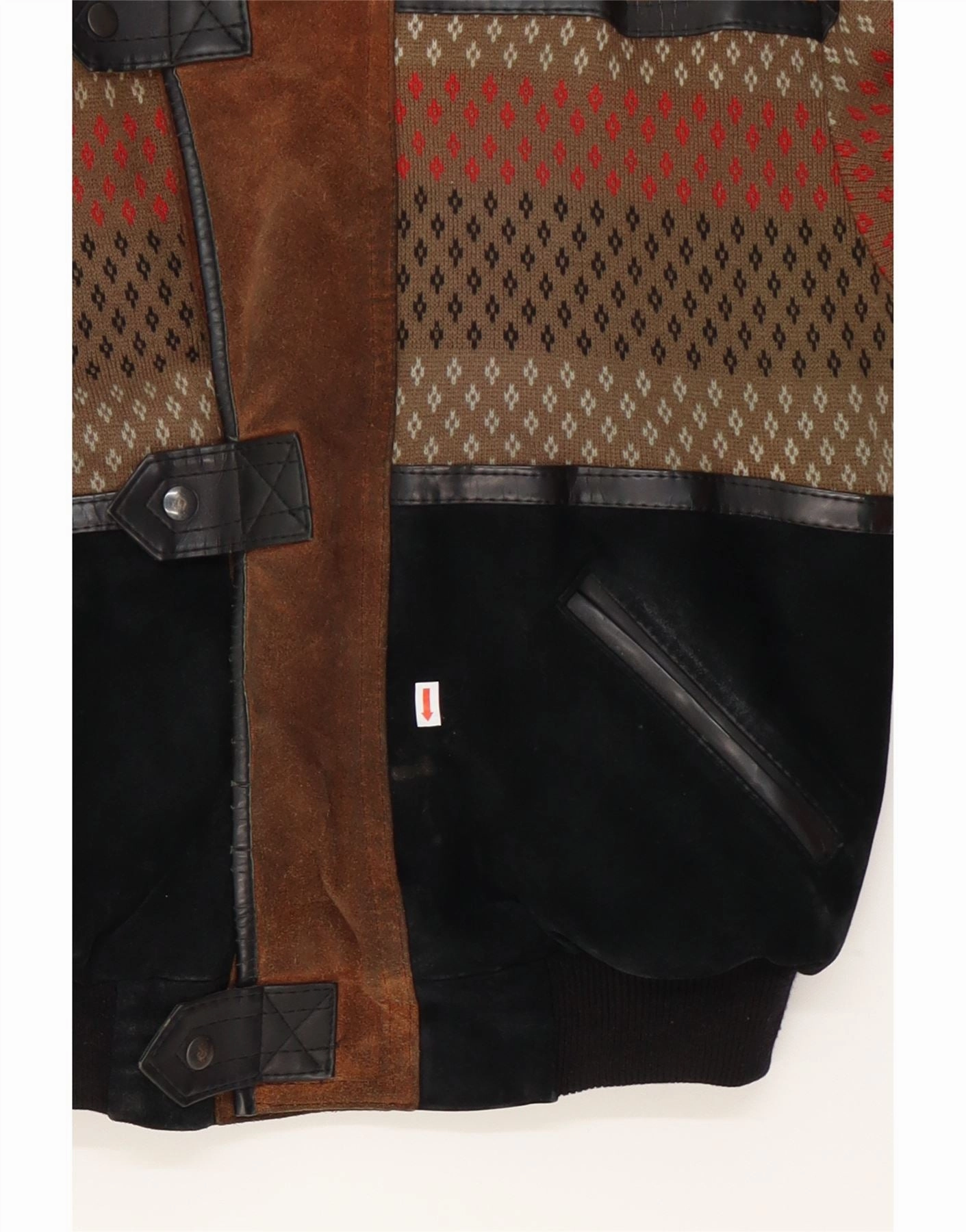 VINTAGE Mens Loose Fit Shearling Jacket IT 50 Large Brown Colourblock