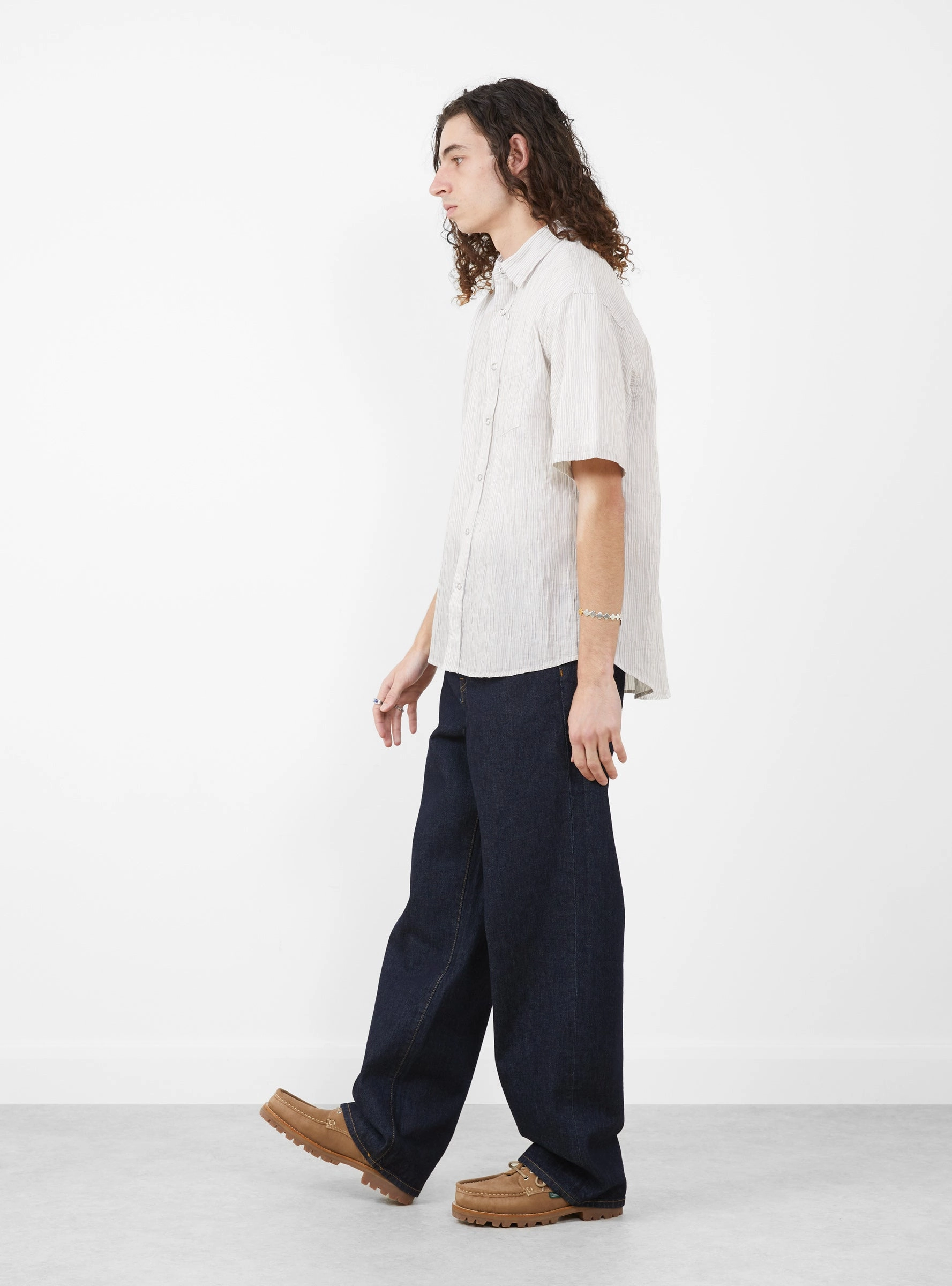 Wavy Striped Shirt Natural