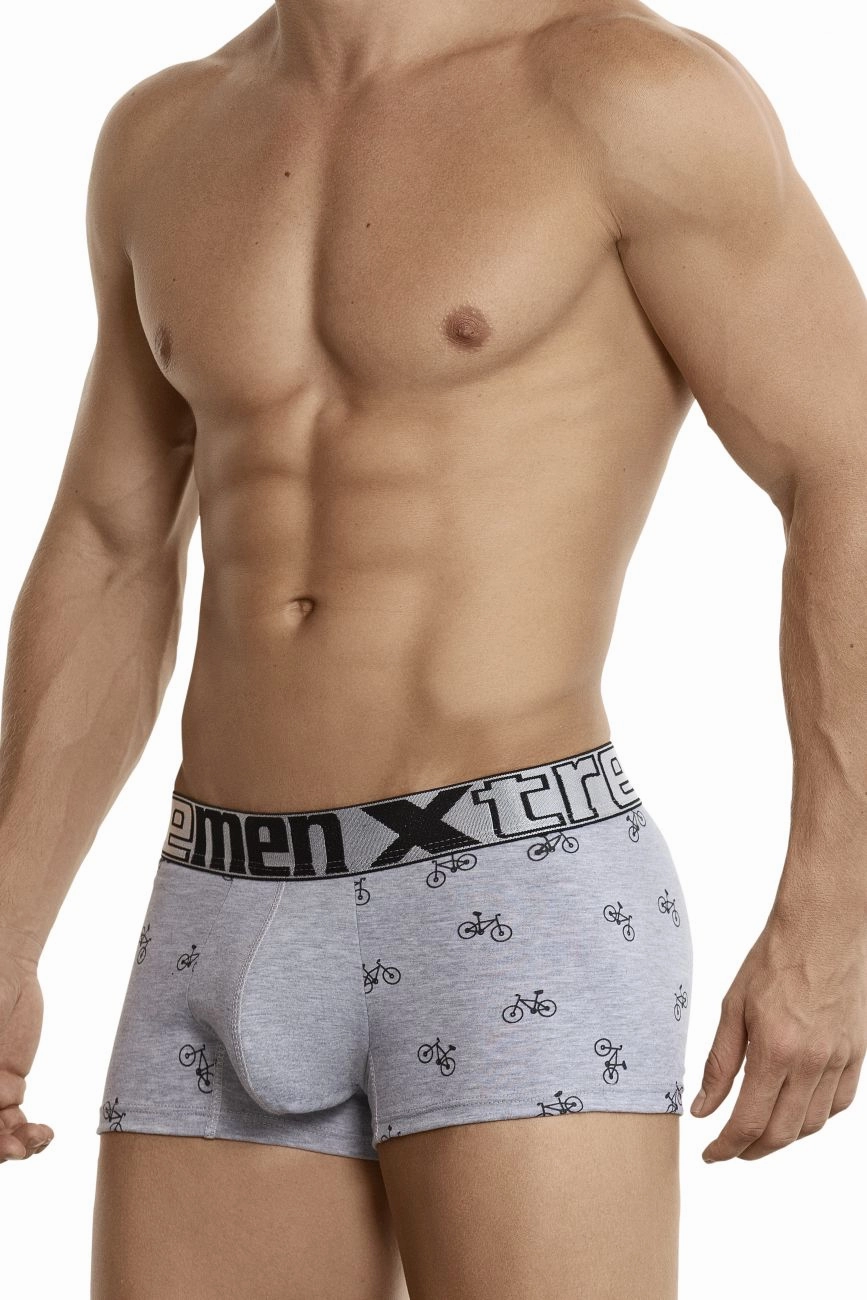 Xtremen 51437C Cycling Print Boxer Briefs Color Light Gray