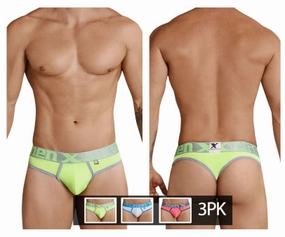 Xtremen 91031X-3 3PK Thongs Color Green-White-Fuchsia