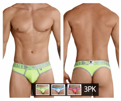 Xtremen 91031X-3 3PK Thongs Color Green-White-Fuchsia